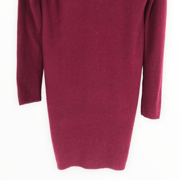 A New Day Burgundy Ribbed Knit Long Sleeve Sweaterdress size XS NWT - Picture 6 of 11